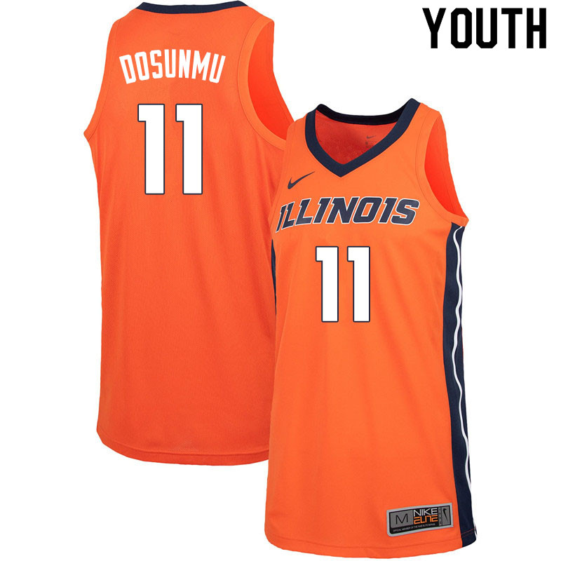 Youth #11 Ayo Dosunmu Illinois Fighting Illini College Basketball Jerseys Sale-Orange